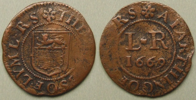 Lyme Regis, town issue 1669 farthing N920 Lyme Regis, town issue 1669 farthing N920